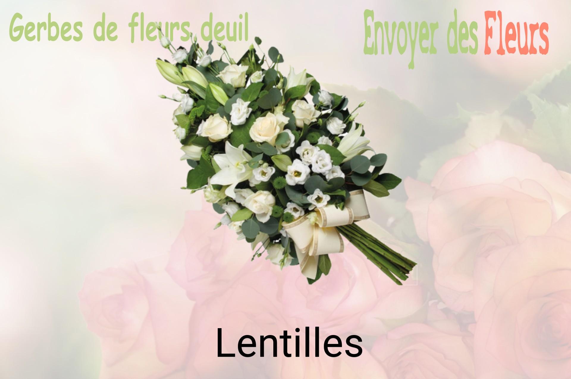 Gerbe de fleurs de deuil livrée à Lentilles